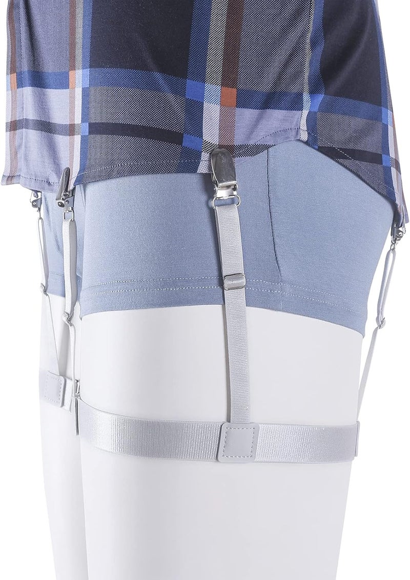 Kedofe Men Shirt Stays Adjustable Elastic Shirt Garter Shirts Holder with Non-slip Locking Clamps for Police Military - Image 3